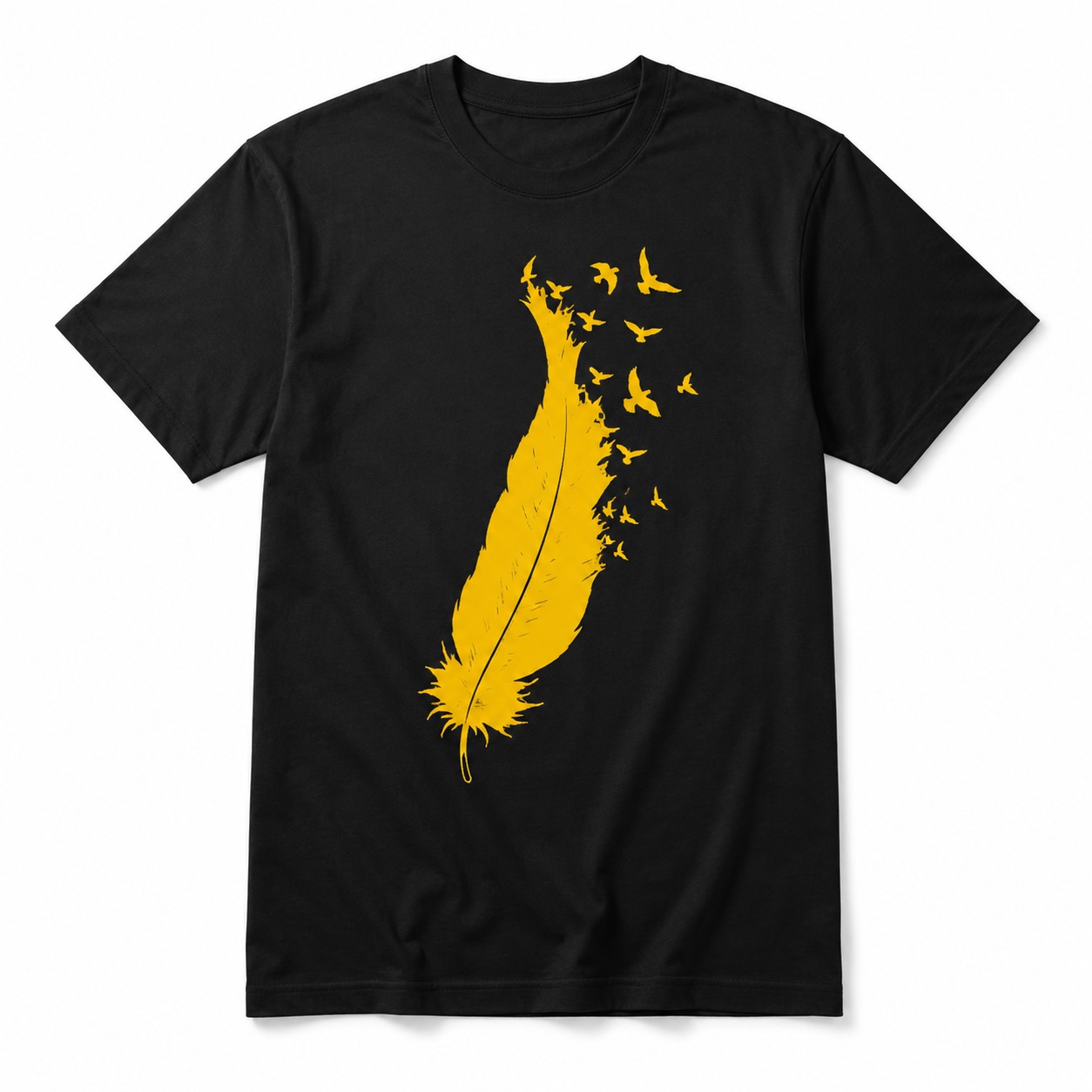 Graphic Printed Tee – Yellow Feather